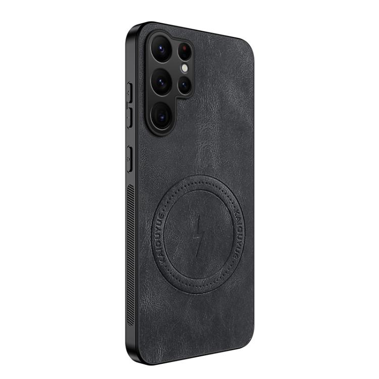 For Samsung Galaxy S24 Ultra 5G WANLONFENG SD Series Nappa Texture Magnetic Phone Case(Black)