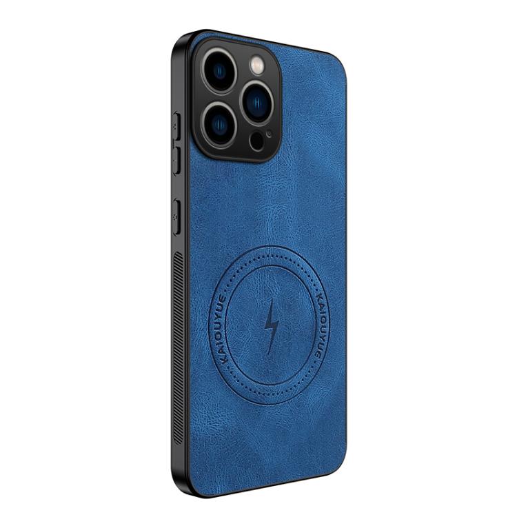 For iPhone 11 Pro WANLONFENG SD Series Nappa Texture Magnetic Phone Case(Blue)