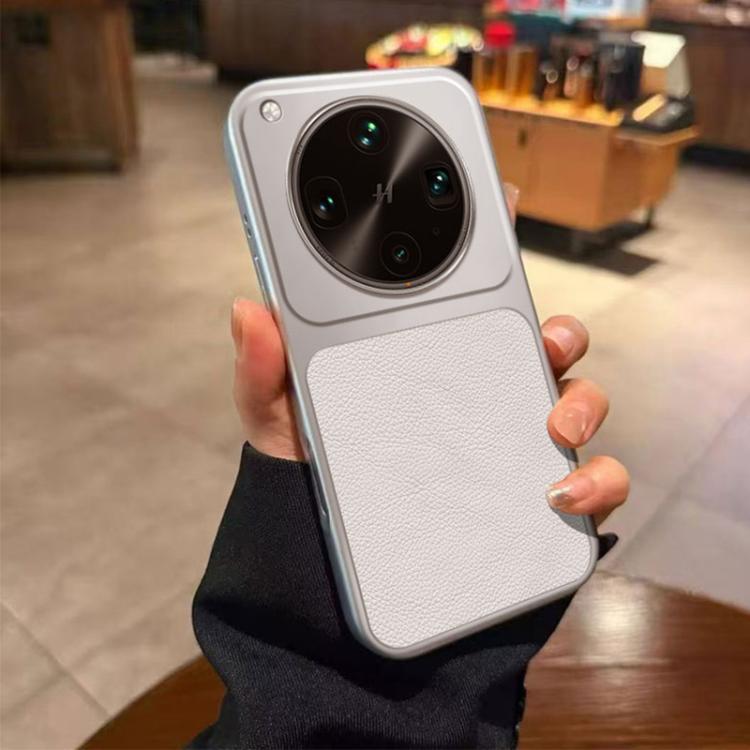 For OPPO Find X8 Ultra Large Window Leather Textured Coated TPU Phone Case(White)