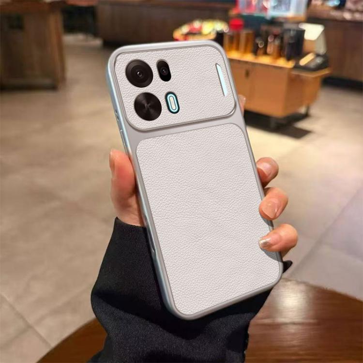 

For OPPO K15 Pro+ Large Window Leather Textured Coated TPU Phone Case(White)