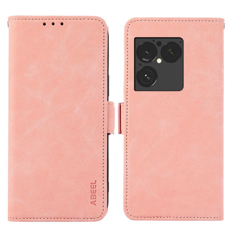 

For Sony Xperia 1 VIII ABEEL Frosted Magnetic RFID Leather Phone Case(Pink)