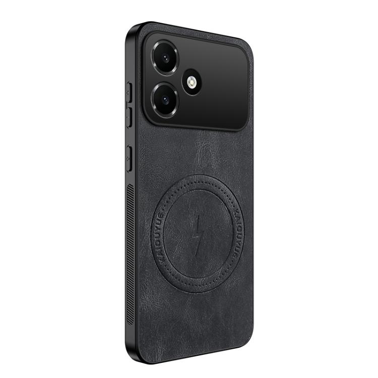 

For OPPO A6c 4G WANLONFENG SD Series Nappa Texture Magnetic Phone Case(Black)