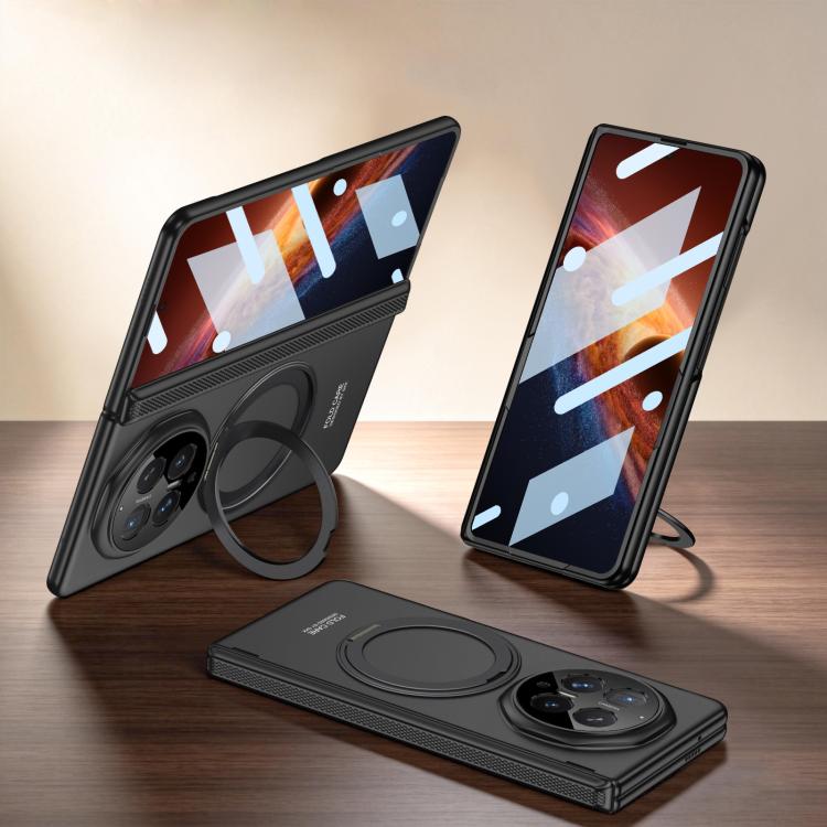 For Honor Magic V6 GKK HD Integrated Magnetic Folding Hinge All-Inclusive Phone Case with Rotating Bracket(Black) — купить у Sunsky-online WW