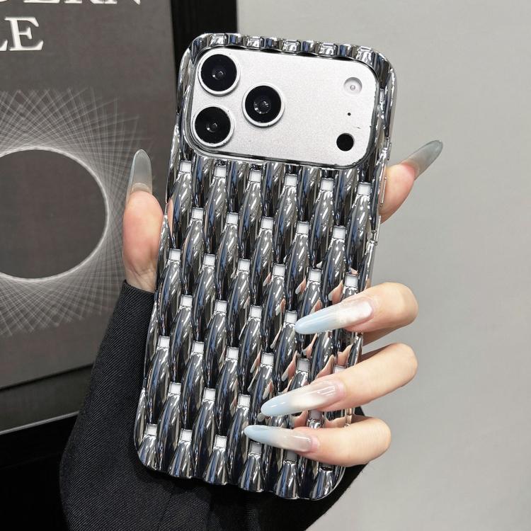 For iPhone 17 Pro Electroplated Twisted Texture Hollow Heat Dissipation TPU Phone Case(Silver) — купить у Sunsky-online WW