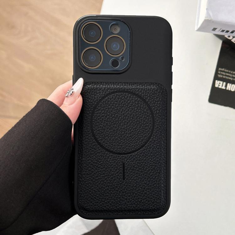 For iPhone 14 Pro Max Transforms Into 17 Lychee Leather Textured Magnetic TPU Phone Case(Black)