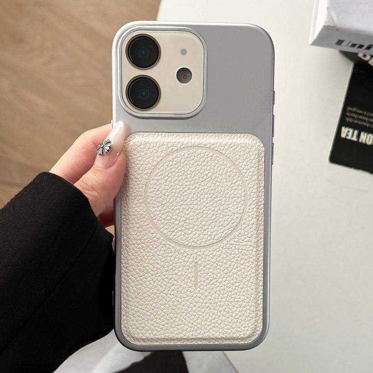 For iPhone 12 Transforms Into 17 Lychee Leather Textured Magnetic TPU Phone Case(White)