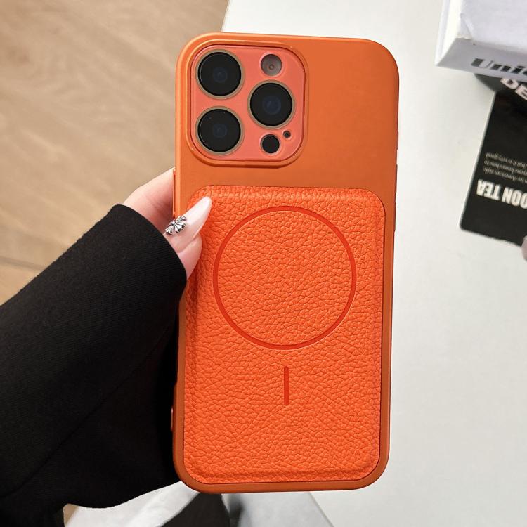 For iPhone 12 Pro Max Transforms Into 17 Lychee Leather Textured Magnetic TPU Phone Case(Orange)