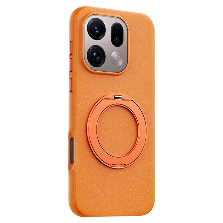 

For OPPO Find X9s Pro 5G Boundless Series Rock Sand Magnetic Phone Case with 360 Degree Rotating Alloy Stand(Orange)