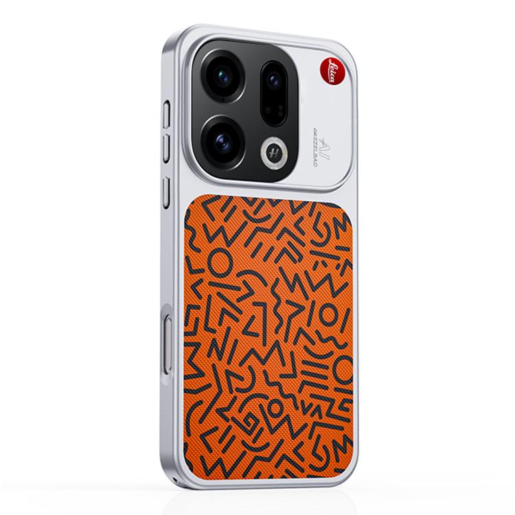 For OPPO Find X9 Flower World Series Leather Magnetic TPU Phone Case(Graffiti Orange)
