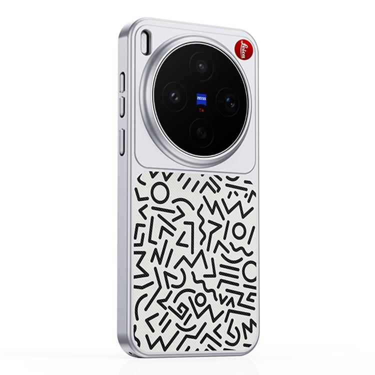 

For vivo X300 Flower World Series Leather Magnetic TPU Phone Case(Graffiti White)