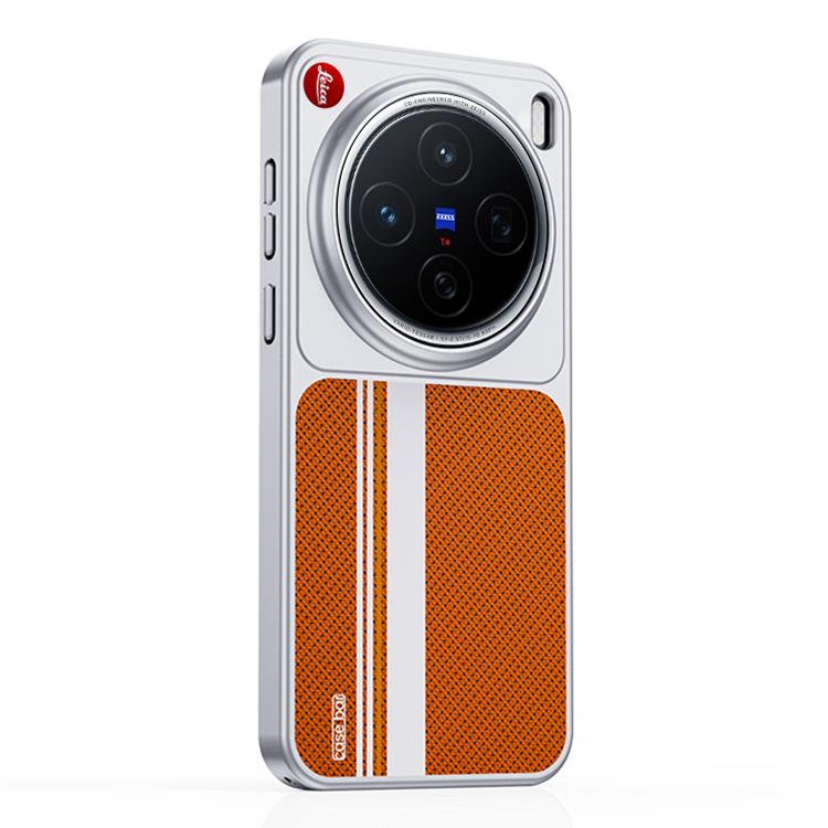 For vivo X200 Pro mini Flower World Series Leather Magnetic TPU Phone Case(Coastal Orange)