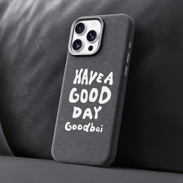 

For iPhone 16 Pro Beautiful Series Denim Texture Full Coverage Magnetic Phone Case(Grey)