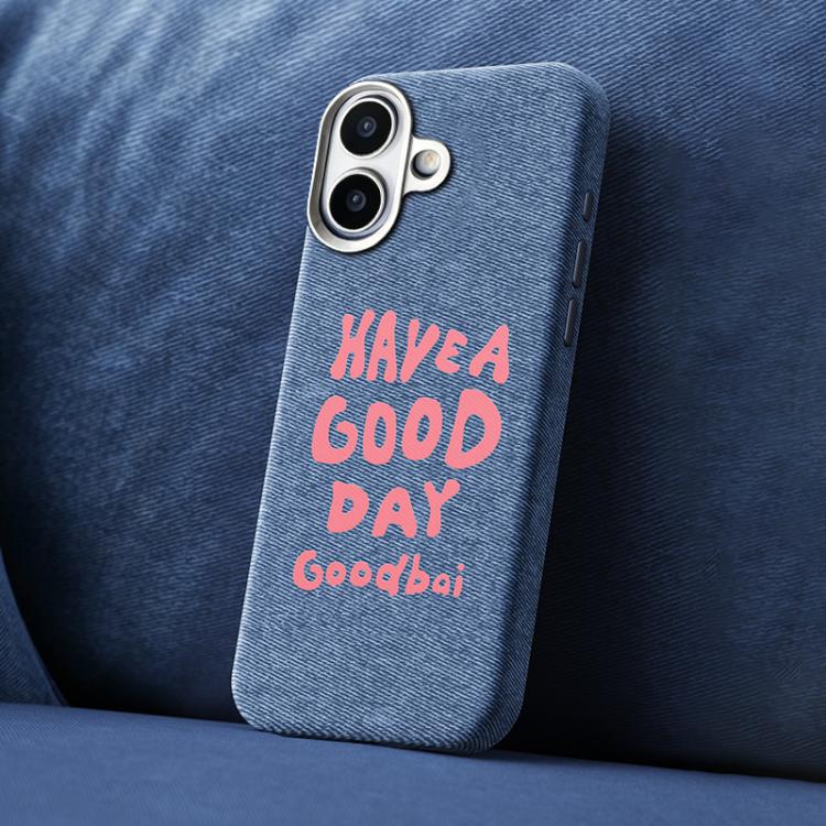 

For iPhone 16 Plus Beautiful Series Denim Texture Full Coverage Magnetic Phone Case(Blue)