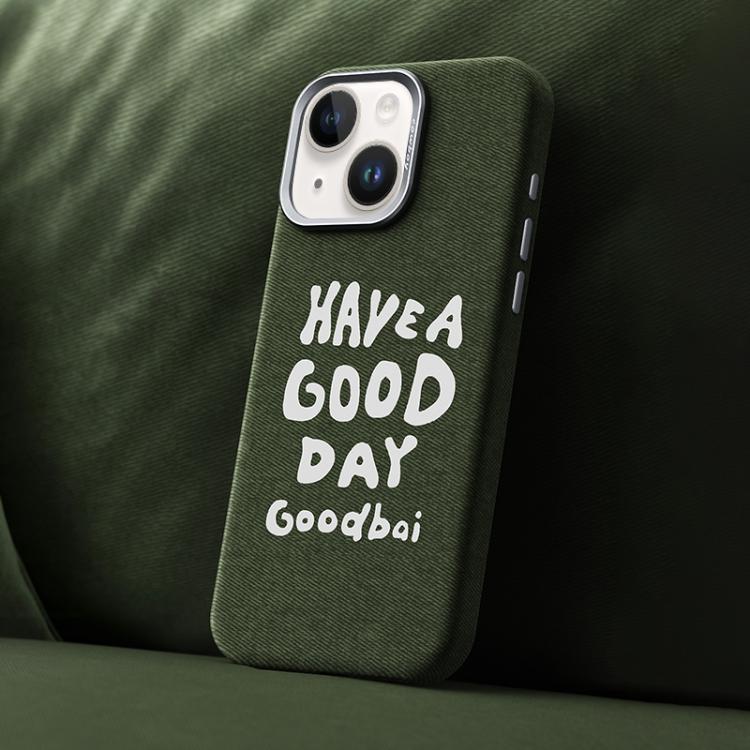 

For iPhone 15 Plus / 14 Plus Beautiful Series Denim Texture Full Coverage Magnetic Phone Case(Green)