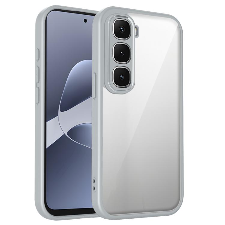 

For Infinix Hot 70 4G Matte PC Skin-feel Shockproof Phone Case(Grey)