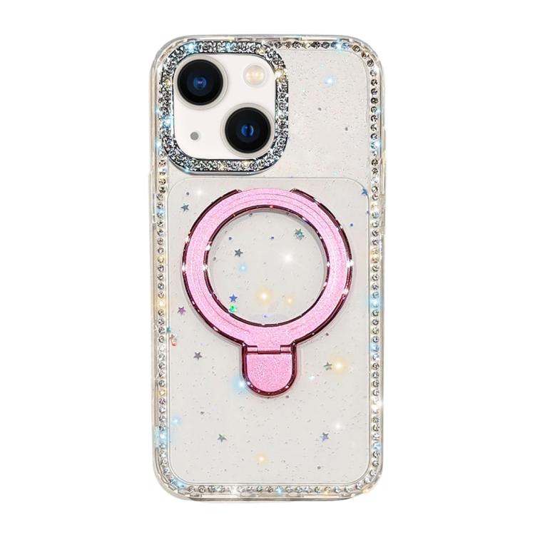 

For iPhone 15 Double-Sided IMD Rhinestone Magnetic Holder Shockproof Phone Case(Glitter Little Star)
