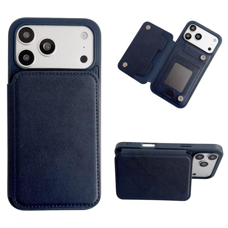 

For iPhone 17 Pro Max Magnetic Snap Multifunctional Card Wallet Holder Phone Case(Royal Blue)
