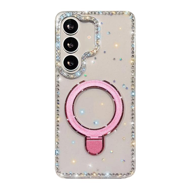 For Samsung Galaxy S25 FE 5G Double-Sided IMD Rhinestone Magnetic Holder Shockproof Phone Case(Glitter Little Star)