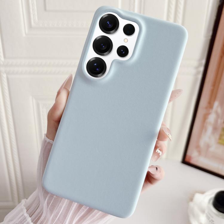 

For Samsung Galaxy S25 Ultra 5G Matte Velvet Finish PC + Vegan Leather Phone Case(Blue)