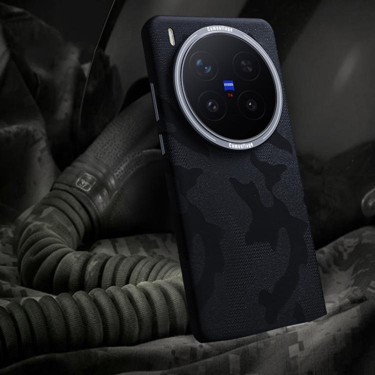 

For vivo X300 Pro Camouflage Full Coverage Magnetic Shockproof Phone Case(Black)