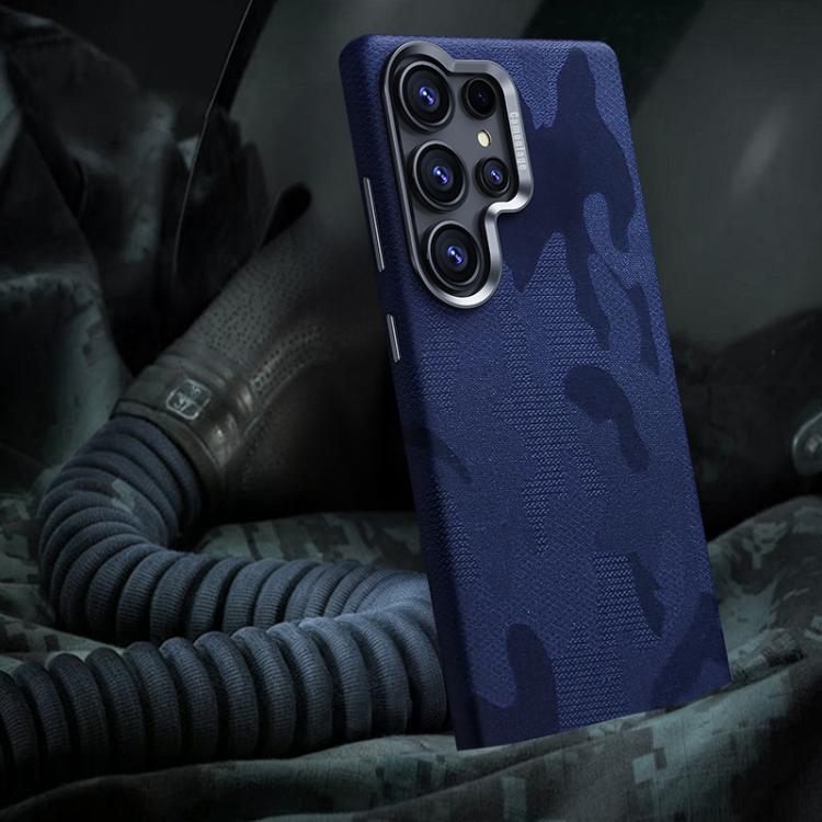 

For Samsung Galaxy S25 Ultra 5G Camouflage Full Coverage Magnetic Shockproof Phone Case(Blue)
