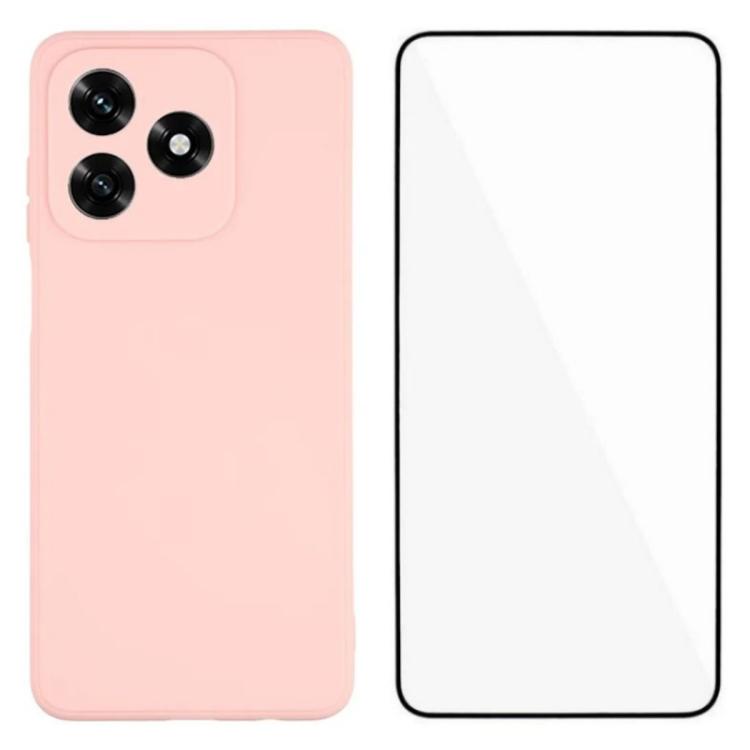 

For Honor X5c 4G / X5c Plus 4G WANLONFENG Square Edge Soft TPU Phone Case with Screen Protector(Pink)
