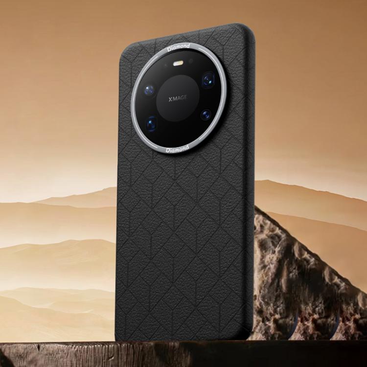 

For Huawei Mate 80 Pro Max Rubik Cube Series Embossed Grid Pattern Magnetic Phone Case(Black)