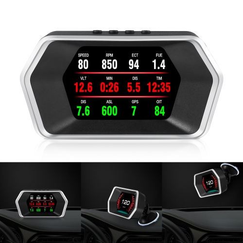 P17 Auto-HUD-Head-up-Display GPS-Geschwindigkeitsmesser Auto -OBD2-Fehlerbehebungscode