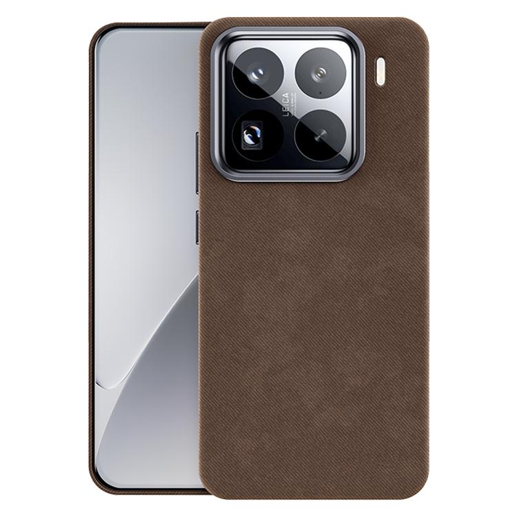 

For Xiaomi 15 Pro Flannel Textured Magnetic Full Coverage Phone Case(Brown)