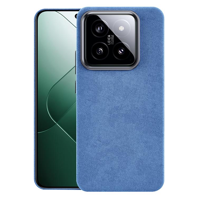 

For Xiaomi 14 Flannel Textured Magnetic Full Coverage Phone Case(Light Blue)
