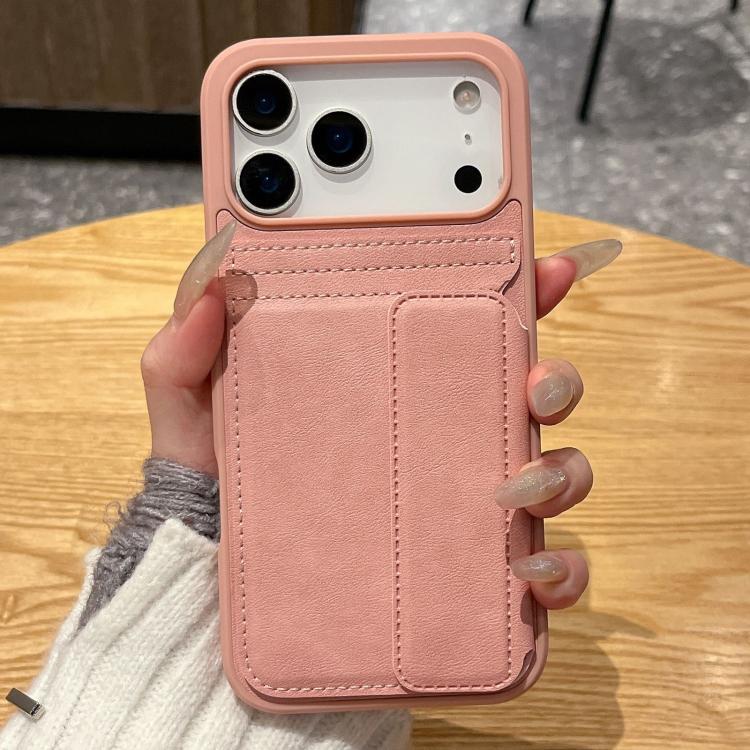 For iPhone 17 Pro Max Multifunctional Premium Card Bag Holder Phone Case(Pink)