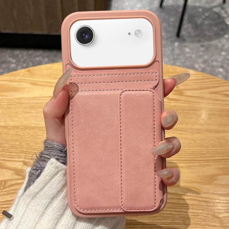 

For iPhone Air Multifunctional Premium Card Bag Holder Phone Case(Pink)