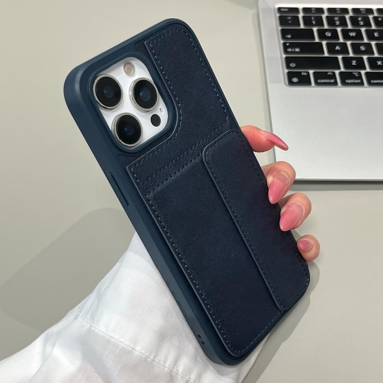 For iPhone 15 Pro Multifunctional Premium Card Bag Holder Phone Case(Blue)