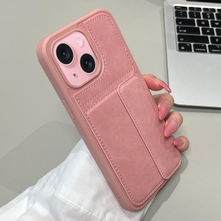 

For iPhone 15 Multifunctional Premium Card Bag Holder Phone Case(Pink)