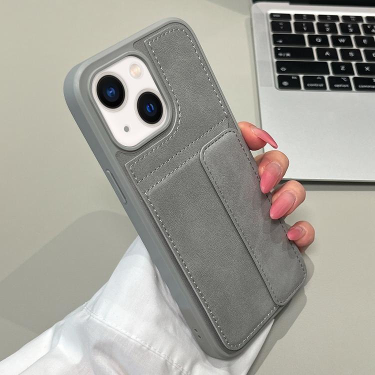 

For iPhone 14 / 13 Multifunctional Premium Card Bag Holder Phone Case(Grey)