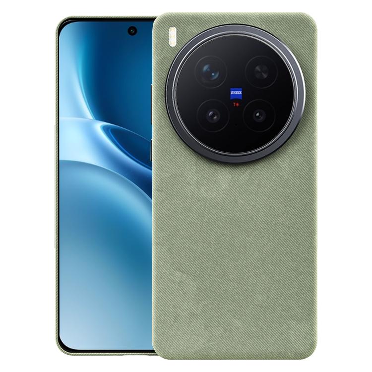 

For vivo X300 Pro Flannel Textured Magnetic Full Coverage Phone Case(Light Green)