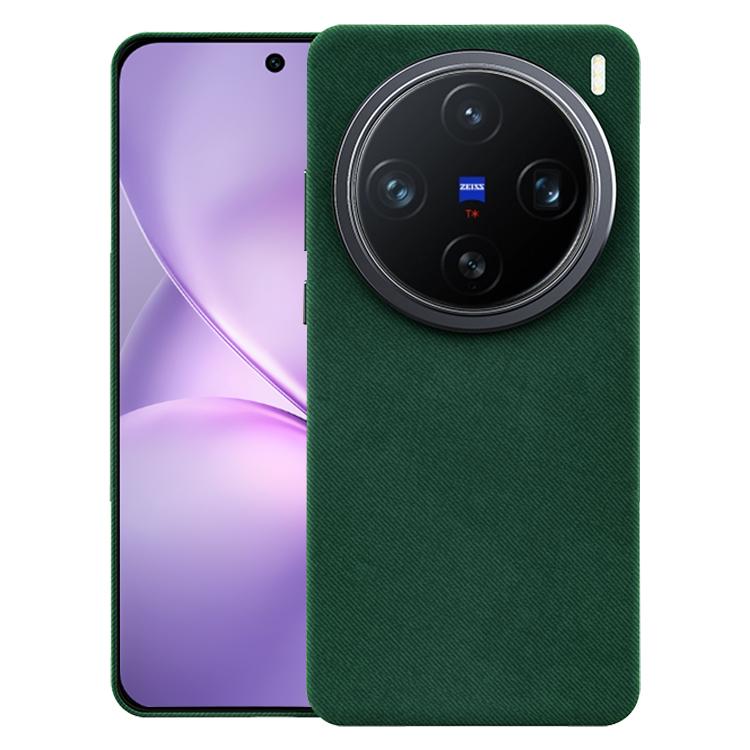 

For vivo X200 Pro mini Flannel Textured Magnetic Full Coverage Phone Case(Dark Green)