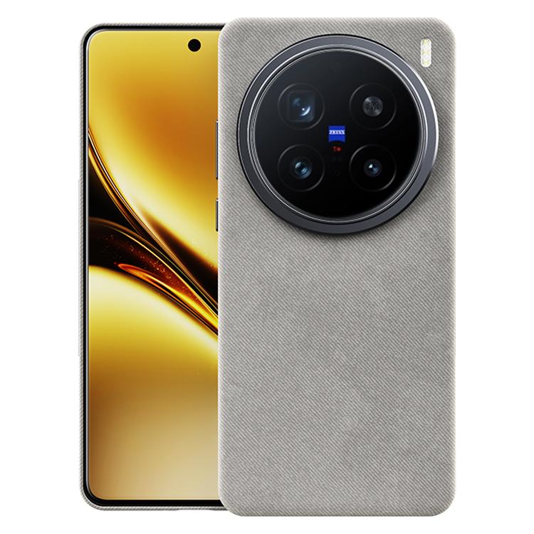 For vivo X200 Pro Flannel Textured Magnetic Full Coverage Phone Case(Silver Grey)