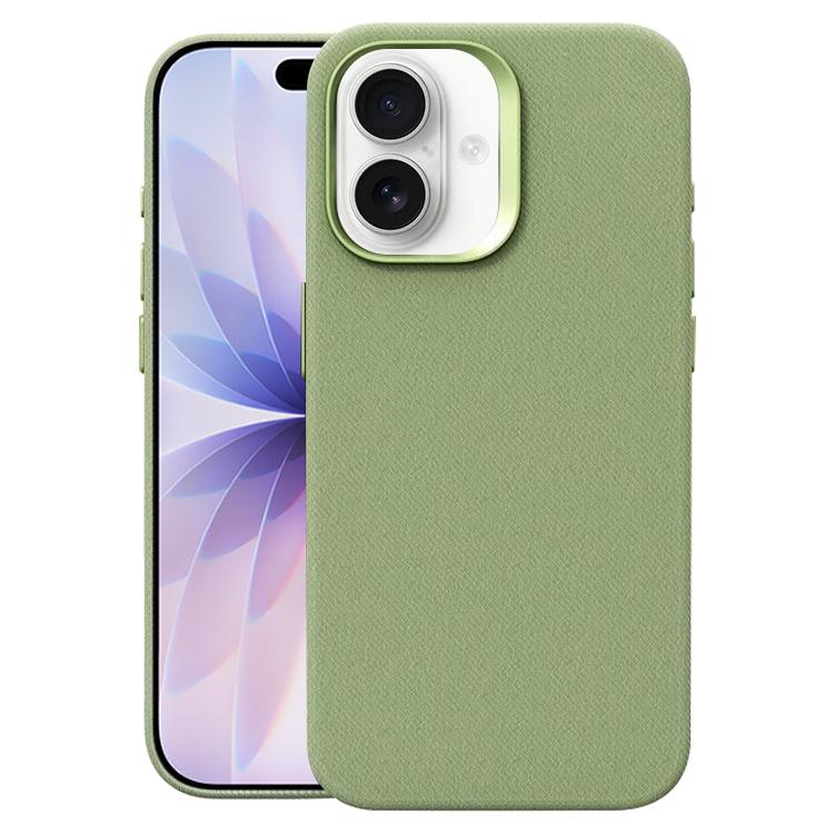 

For iPhone 17 Flannel Textured Magnetic Full Coverage Phone Case(Light Green)
