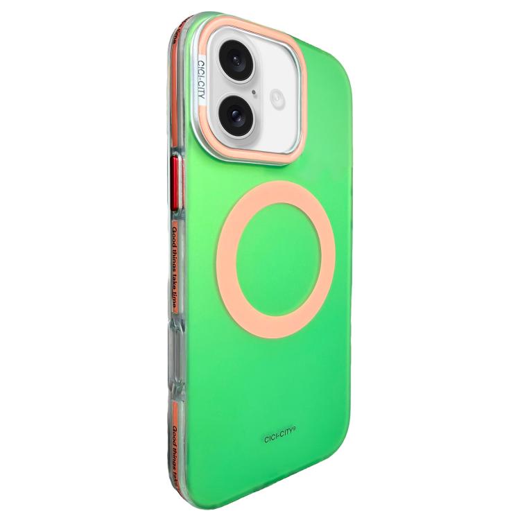 

For iPhone 17 CICI-CITY Vibrant Contrast Color IMD Magnetic Phone Case(Green Orange)