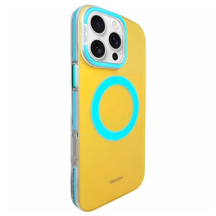 

For iPhone 16 Pro Max CICI-CITY Vibrant Contrast Color IMD Magnetic Phone Case(Orange Blue)