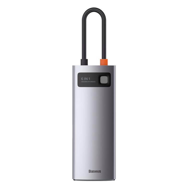 

Baseus Metallic Glow Series CAHUB-CW0G 6 in 1 Multifunctional Type-C HUB Docking Station(Space Gray)