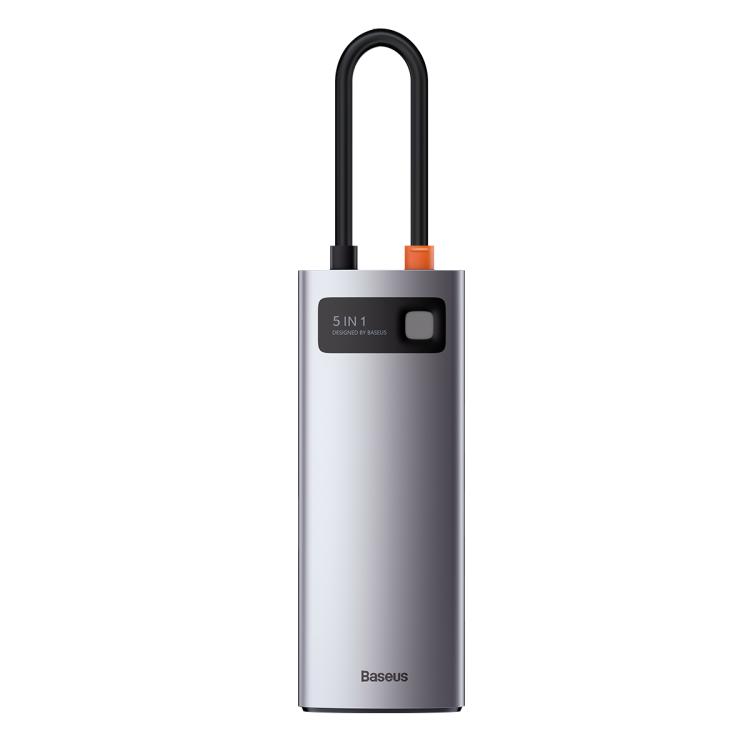 

Baseus Metallic Glow Series CAHUB-CX0G 5 in 1 Multifunctional Type-C HUB Docking Station(Space Gray)