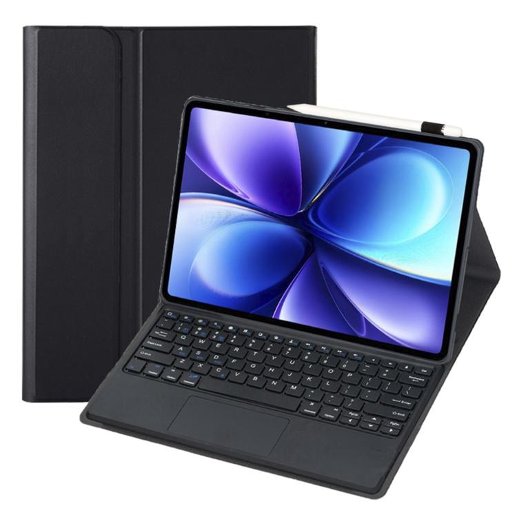 

For vivo Pad 6 Pro 13.2 inch Ultra-thin TPU Detachable Bluetooth Keyboard Vegan Leather Case with Touchpad(Black)