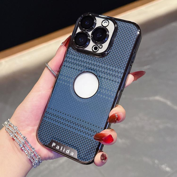 

For iPhone 14 Pro Max Palida Electroplated Kevlar Texture Shockproof Phone Case(Deep Blue)