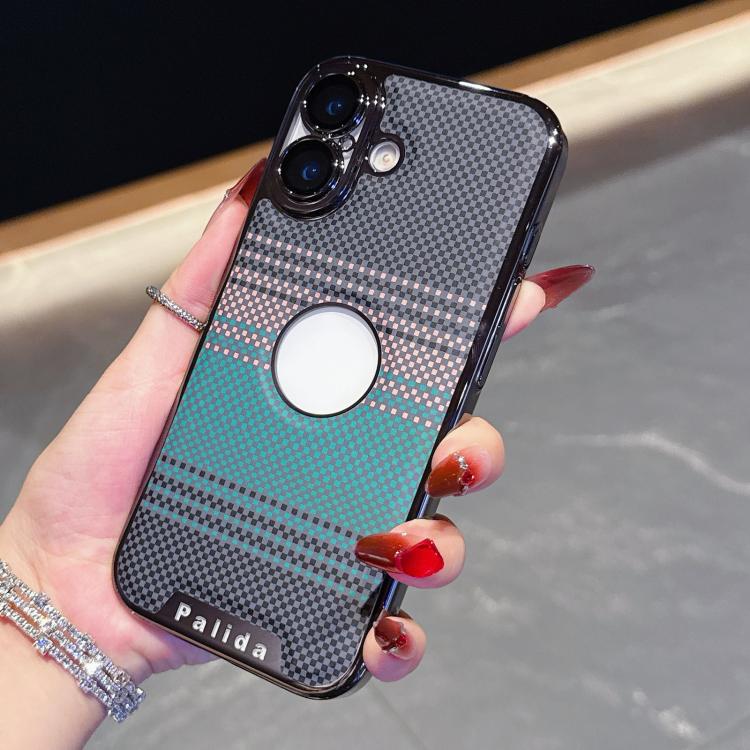 For iPhone 16 Plus Palida Electroplated Kevlar Texture Shockproof Phone Case(Green)
