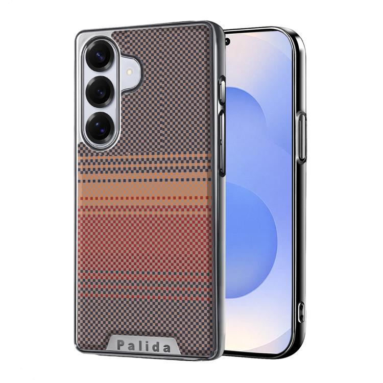 

For Samsung Galaxy S25 5G Palida Electroplated Kevlar Texture Shockproof Phone Case(Dusk)