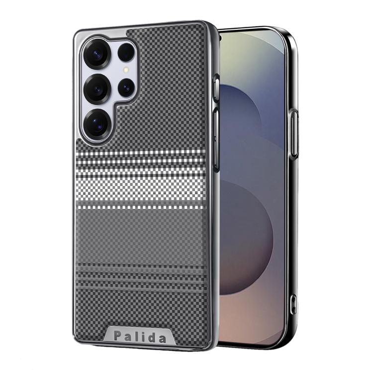 

For Samsung Galaxy S25 Ultra 5G Palida Electroplated Kevlar Texture Shockproof Phone Case(Black)