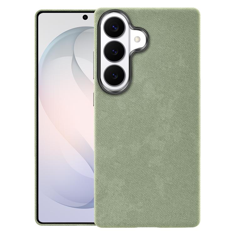 For Samsung Galaxy S26+ 5G Flannel Textured Magnetic Full Coverage Phone Case(Light Green)
