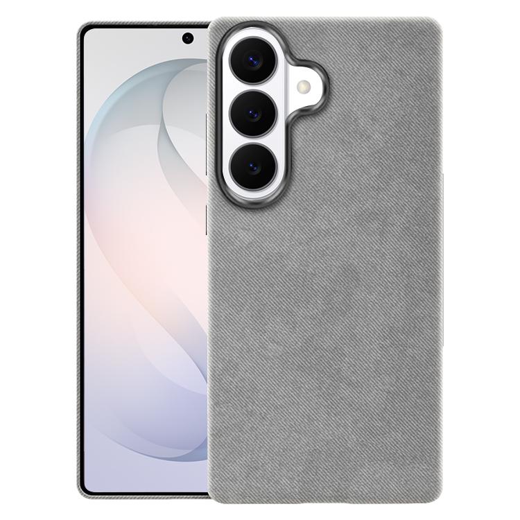 For Samsung Galaxy S26 5G Flannel Textured Magnetic Full Coverage Phone Case(Silver Grey)